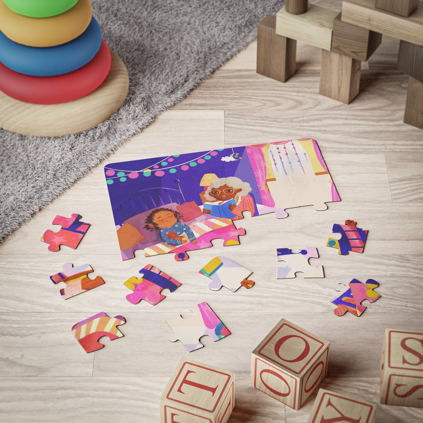 "My Grandmother's Magical Mind" Bedroom Kitchen Scene Kids' Puzzle, 30-Piece